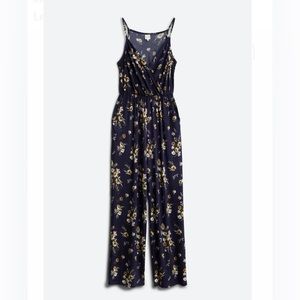 Navy floral jumpsuit Size: small